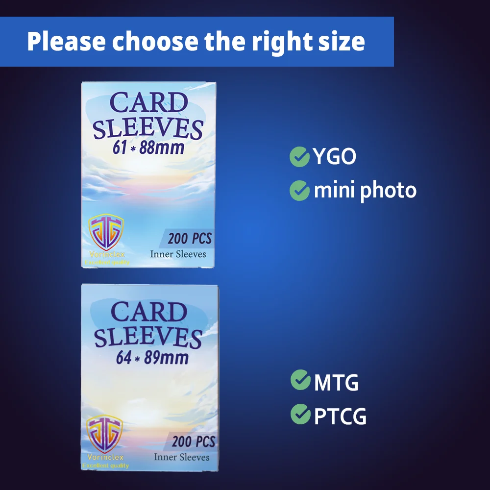 200 قطعة من واقي حافظة البطاقات الداخلية الشفافة لـ PTCG/YGO، أكمام بطاقات التداول المقاومة للماء، أكمام واقية شفافة #2