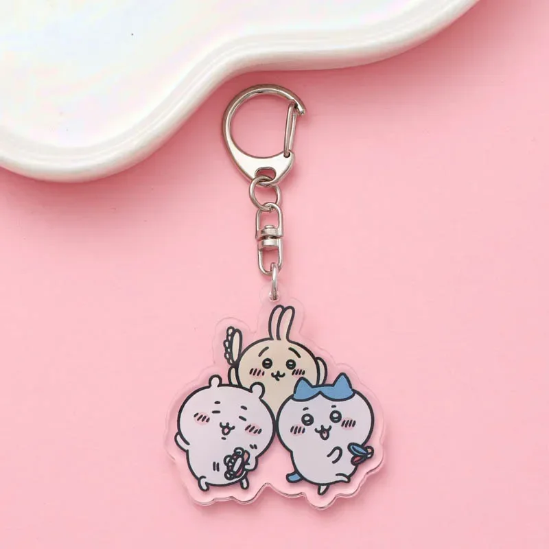 Anime Acrylic keychain accessaries Cartoon Car Bag Pendant Gift Cute Creative Schoolbag Charm Funny Friends Fans Gifts Keyring