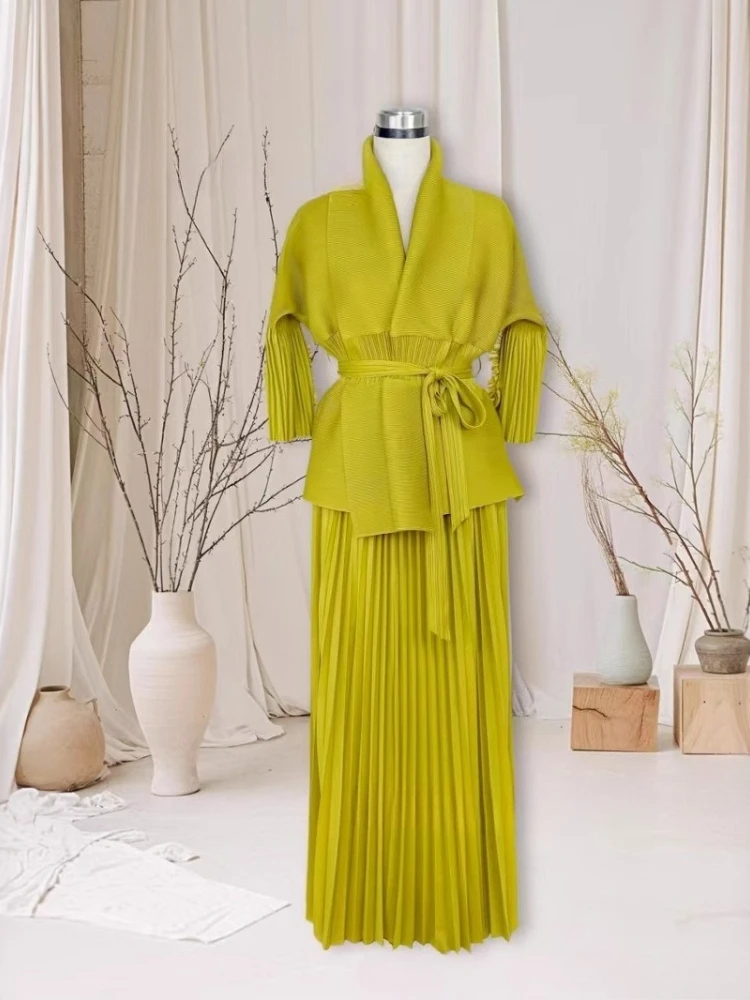 Miyake Pleated African Loose Women's Clothing Fashion Casual Suit Temperament Commuter Loose Wide-leg Pants Two-piece Set