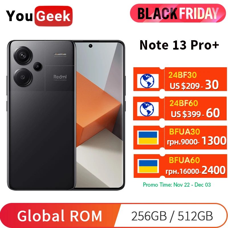 Global ROM Xiaomi Redmi Note 13 Pro Plus 200MP OIS Camera 1.5K 120Hz Display 120W Fast Charging Dimensity 7200-Ultra Smartphone 600+ sold543,313.95Save 200,949.64YouGeek StoreSee previewSimilar items