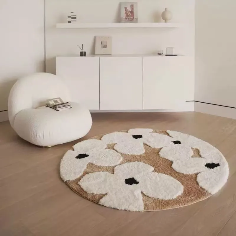 French Circular Style Carpet Bedroom Plush Living Room Coffee Table Dressing Table Household Thickened Anti Slip Floor Mat ZG986