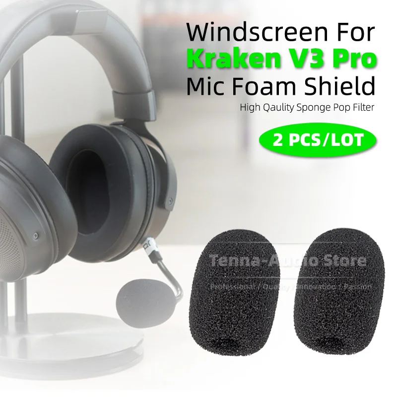 

Headphone Mic Windshield For Razer Kraken V 3 V3 Pro Headset Microphone Windproof Pop Filter Windscreen Sponge Foam Cover Shield