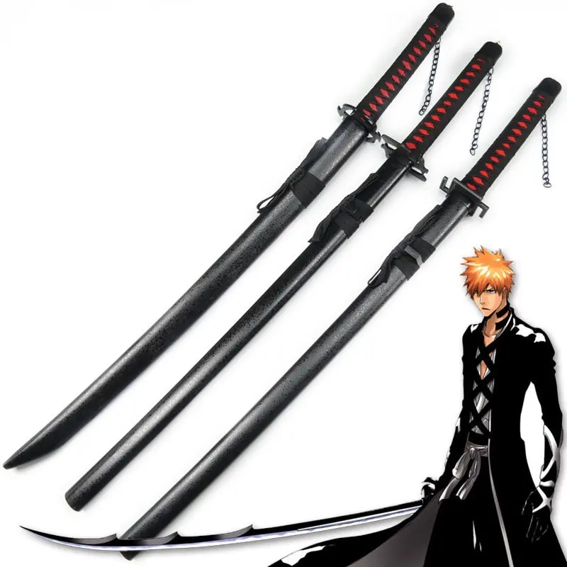 Cosplay de arma de madera de 100cm, Cosplay de Anime, Bleach, Ichigo, Kurosaki, Tensa, Zangetsu, Zanpakuto, fiesta de disfraces, espectáculo de Anime