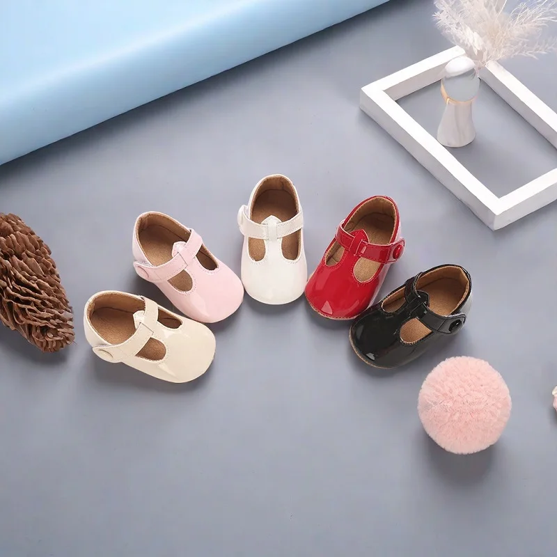 0-18Mmonths Rretr Mary Jane Spring Baby Shoes PU Newborn Girls Shoes First Walkers Princess Bowknot Baby Prewalke