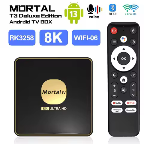 Android TV Box Mortal T3 RK3528 Google Assistant Voice Control 2G 128G HDR 10+ Support 2.4G/5.8G WiFi6 BT5.0 8K Video Set Top
