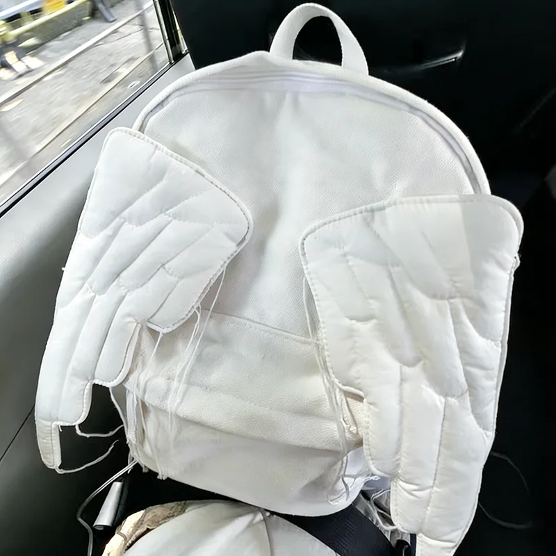 

Брендовый милый рюкзак с крыльями ангела, нишевый милый универсальный холщовый рюкзак для девочек, новый Y2k, модная дорожная сумка с кисточками большой вместимости