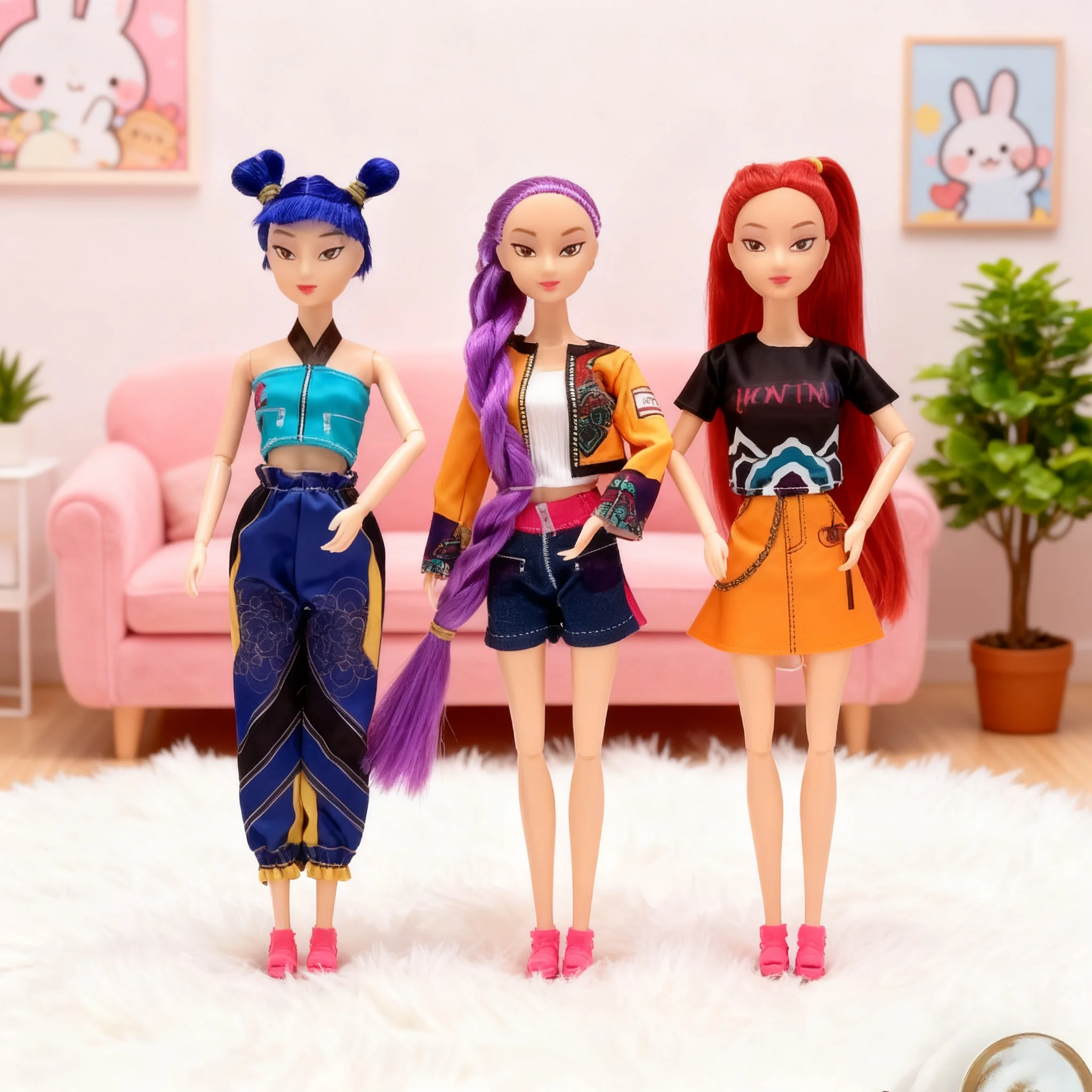 

New Kpop Devil Hunter Barbie Doll Vinyl Doll Rumi mila Zoey Children's Birthday Gift Toy Desktop Ornament Gift Collection