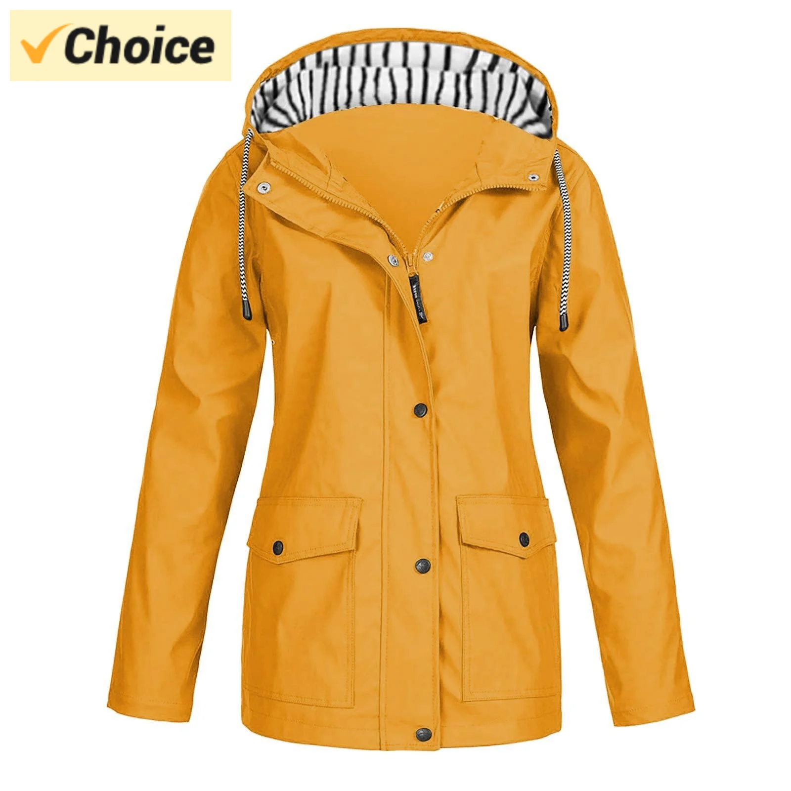 

2025 Fashion Lightweight Waterproof Jacket For Women - Packable Hooded Windbreaker & Raincoat For Hiking, Outdoor Activities