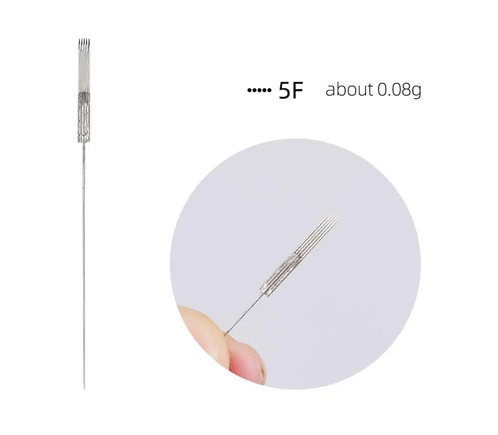 100 stücke Microb lading Tattoo Nadeln Kappen Permanent Make-up Tattoo Nadeln sterilisiert für PMU Maschine Augenbrauen Lippen Werkzeuge – Detail 6
