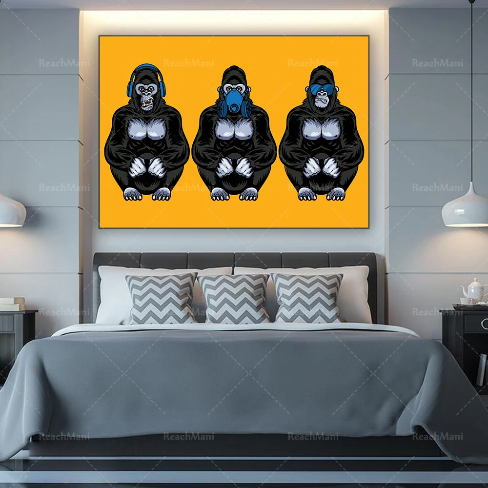 Drie apen canvas kunst, 3 slim - Smart Home Yellow recensie en prijs