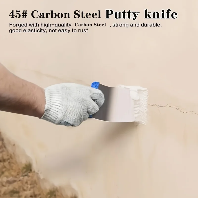 4pcs Putty Knife Set,Carbon Steel Scraper,Painting Tools,Sizes 12.9/19.35/25.81/32.26 cm,Suitable for Wallpaper/Drywall Leveling