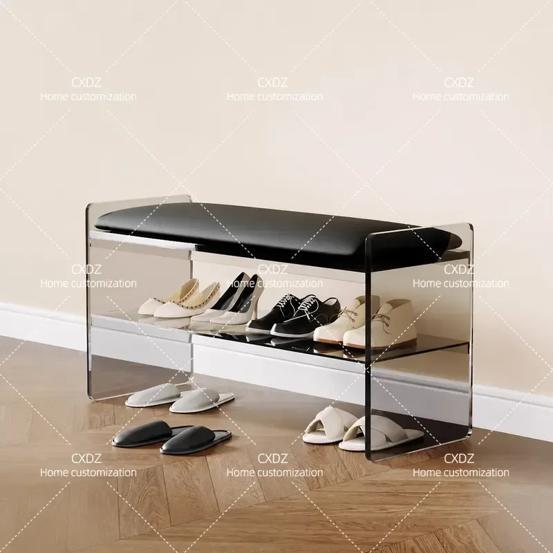 Modern Simple Acrylic Shoe Changing Stool Luxury Entrance Bench for Home Doorway Sitting