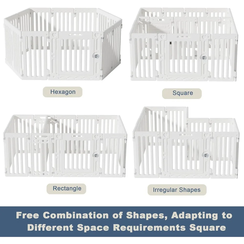 روضة كلب قابلة للتعديل بنفسك مع أبواب كبيرة وصغيرة، تكوين 16 لوحة، سياج عالي 25.5 للحيوانات الأليفة، سطح غير قابل للانزلاق، متعدد الاستخدامات #2