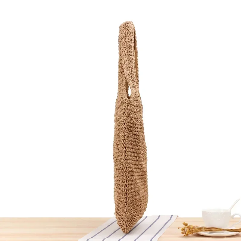 Lw032 Retro Sommer hand gewebte Rattan Handtaschen gestrickte Umhängetasche weibliche Tasche Boho Reisetasche Taschen