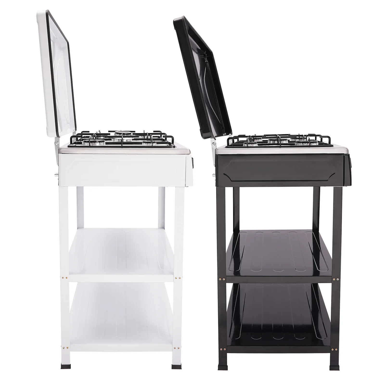 5 Burner Gas Stove - 2.5KW Each, NG/LPG Compatible, with Anti-Slip Feet Manual Ignition, for Camping, Kitchen & Outdoor Cooking