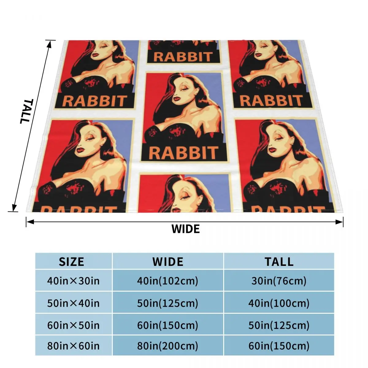 Jessica Rabbit Unisex T Shirt Throw Blanket Fluffy Soft Blankets Luxury Brand Blanket Warm Blanket