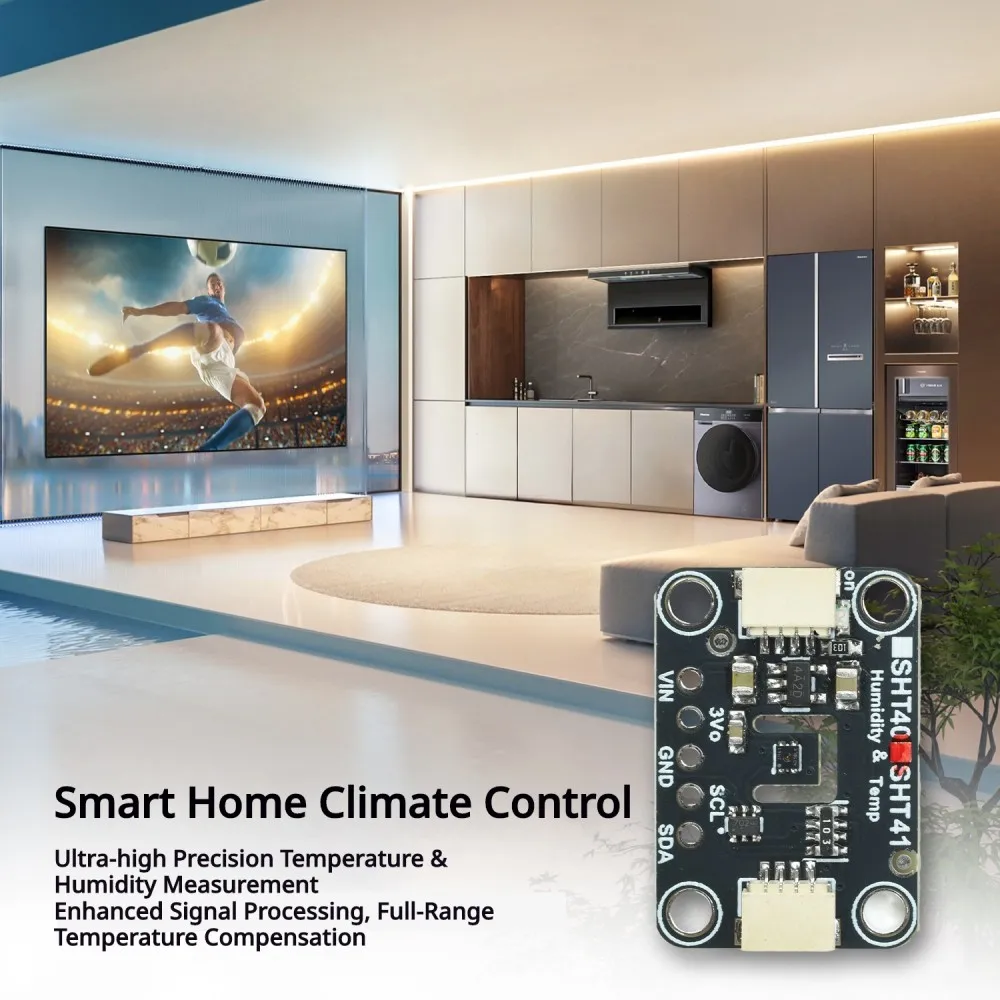 SHT41/SHT45 Temperature Humidity Sensor Module -40℃-125℃/0%-100% RH High Precision ±0.1℃/±0.2℃ Digital Hygrometer Thermometer