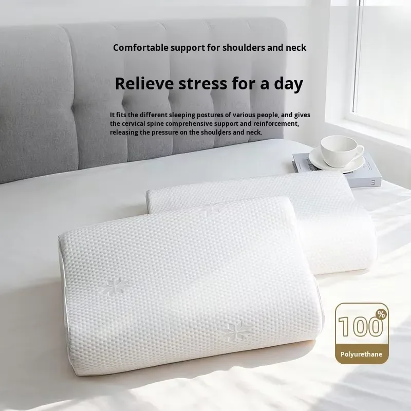 Hotel slow rebound deep sleep memory cotton zero pressure neck protector wavy pillow core single household dormitory