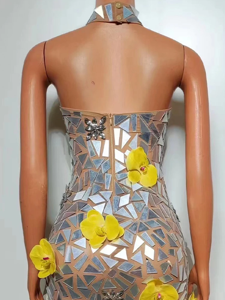 Vestido de lentejuelas geométricas de alta calidad, ropa de mujer personalizada, Sexy, elástica, a la moda, novedad de 2024