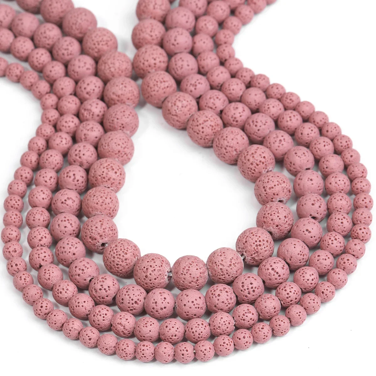 

Dark Pink Volcanic Lava Stone Beads Round Rock Lava Loose Beads 6mm-12mm DIY Necklace Bracelet Jewelry MakingPiedra de lav