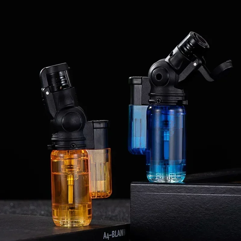 Creative Butane Torch Lighters Windproof Jet Flame Mini Rotating Head Gun Lighter Smoking Cigar Accessories