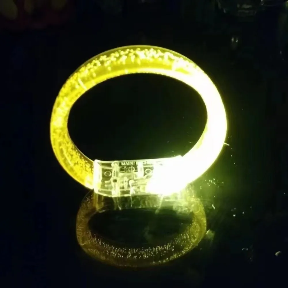Bracelets lumineux LED qui brillent dans la nuit, 10 pièces, en plastique haute transparence, bracelet lumineux néon, lueur persistante