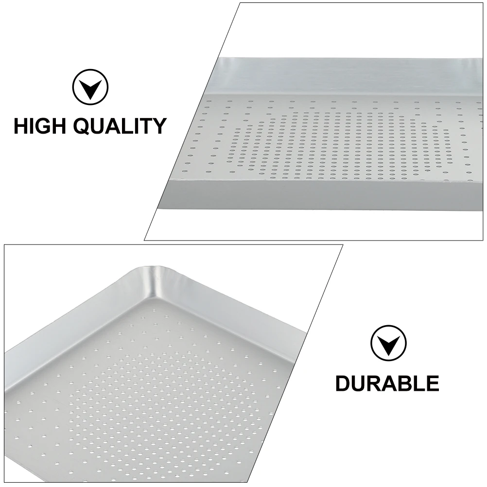 

Perforated Pizza Pan Square Aluminum Alloy Tray Strong Shorten Time Easy Demoulding Thermal Conductivity for