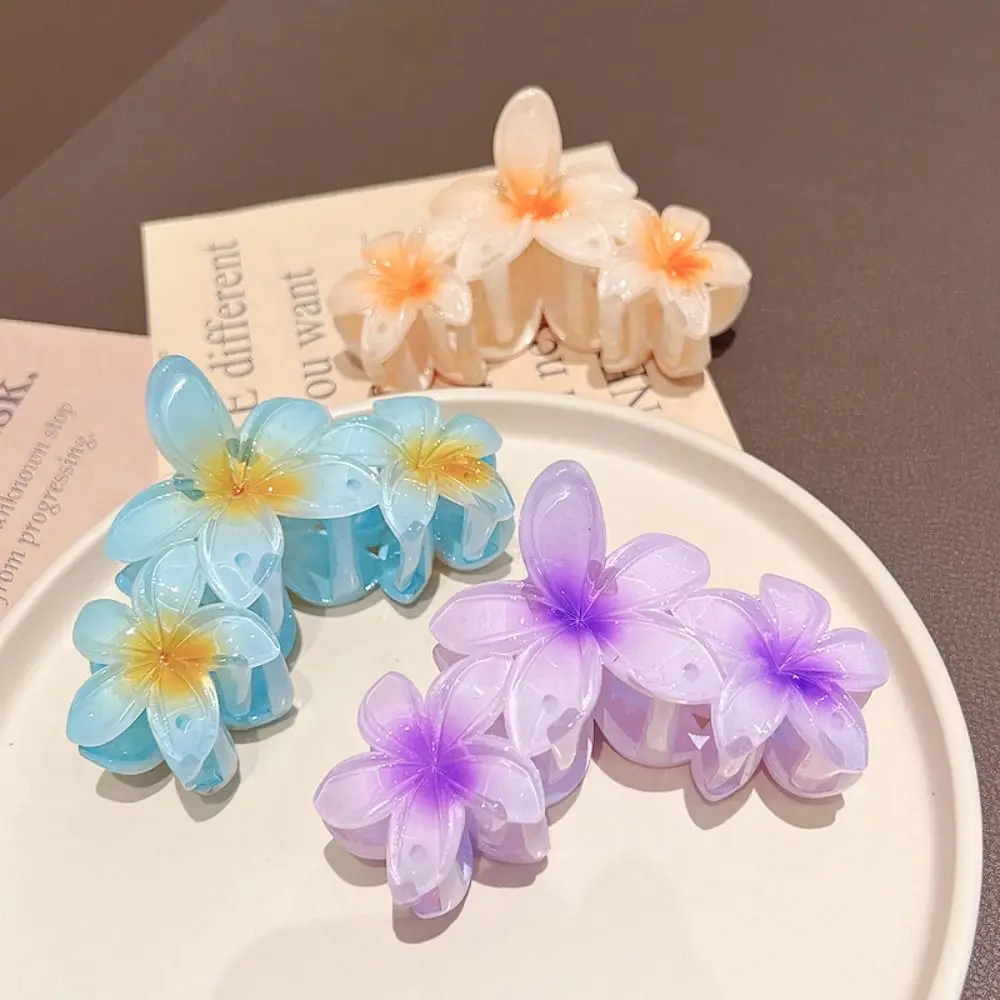 

Заколки для волос в богемном стиле, симпатичные пластиковые заколки для волос в форме цветка плюмерии, женские заколки