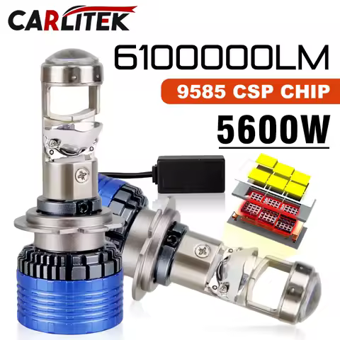 Bi LED Projector Mini Lens Headlight H7 H4 H9 H11 HB3 9005 H8 Canbus 6000K Car Motorcycle Bulb 5600W Auto Lamp With Turbo Fan