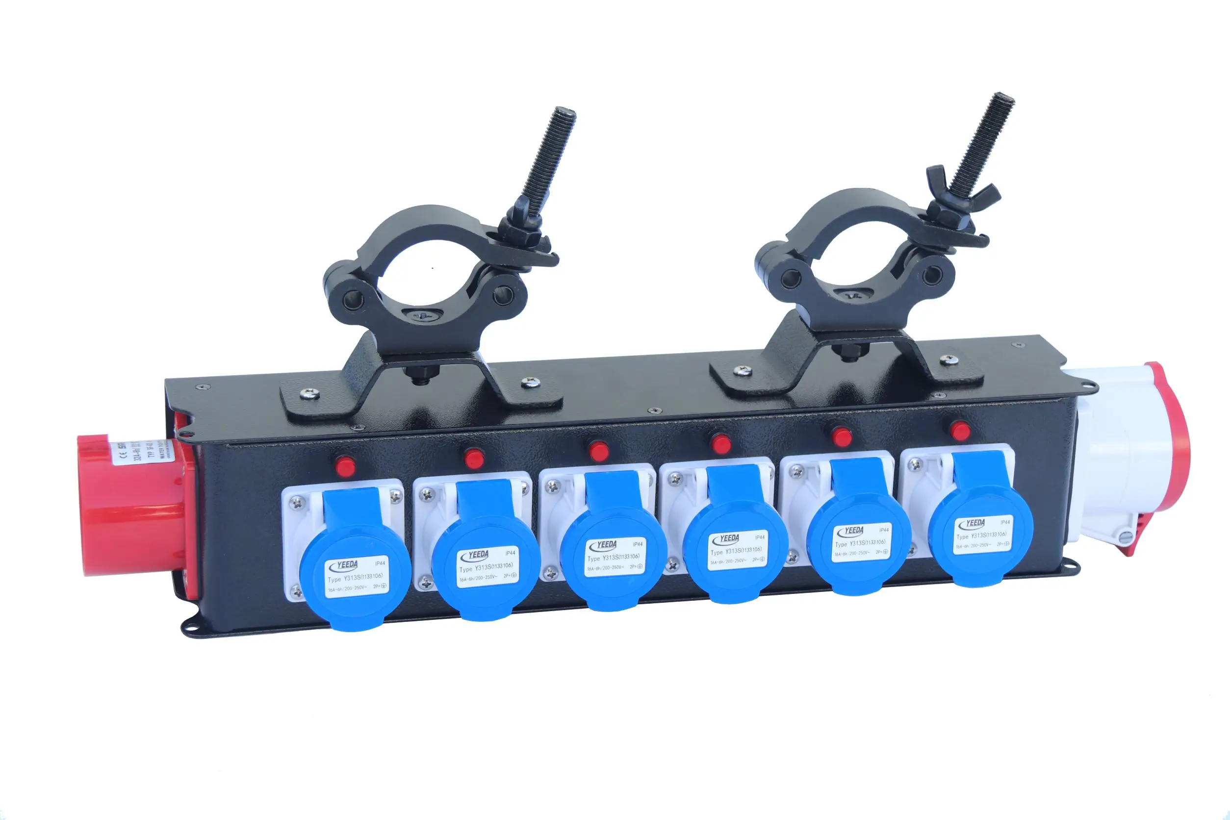 CEE 32A 5P Input 16A Output 6-Socket Stage Portable Power Distribution Distro Splitter Equipment Box
