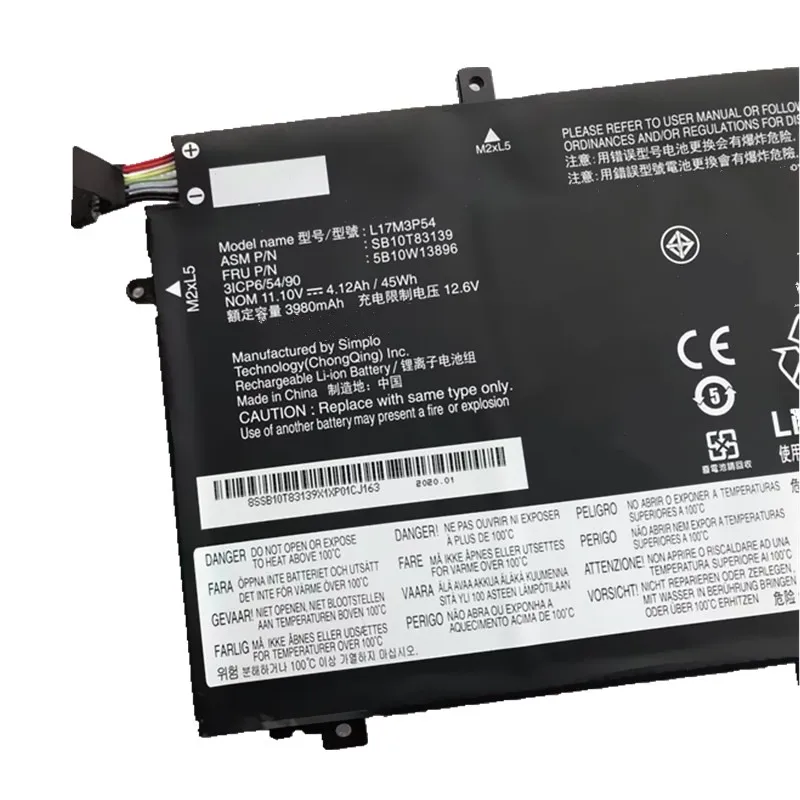 Imagem -05 - Nova Bateria para Lenovo Thinkpad L480 L17c3p52 L580 L17m3p53 L17m3p54 Sb10k97611 Sb10k97612 01av464 01av465 01av466