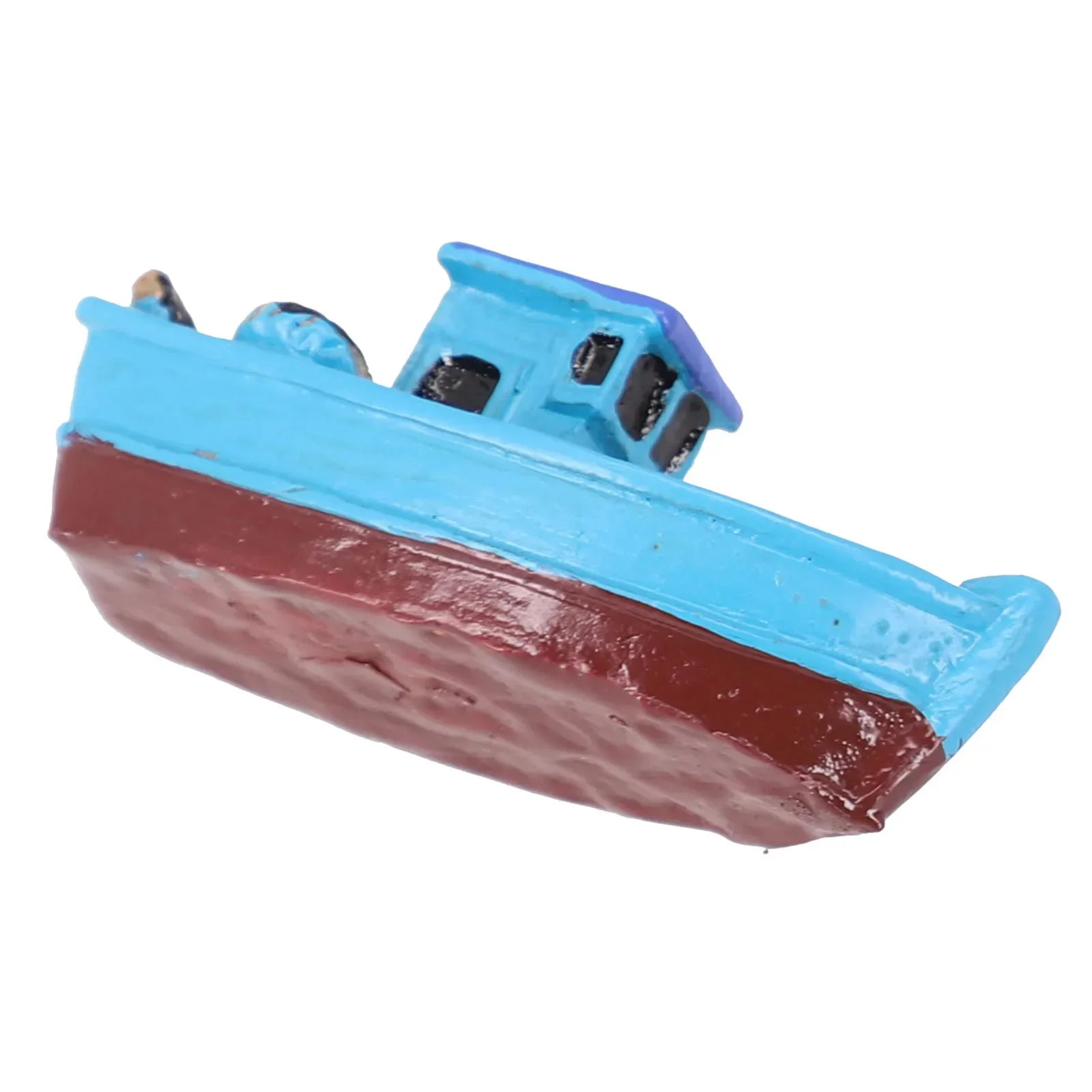 1PC Miniature Tabletop Boat Model Fishing Ship Toy DIY Craft Home Garden Horticultural Mini Boat Figurine Decoration
