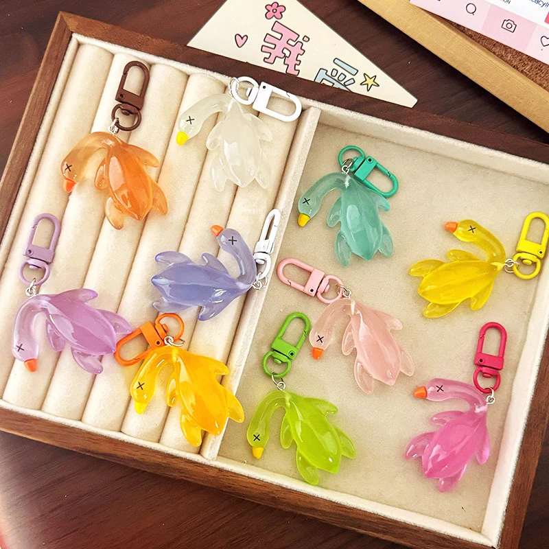 Lightweight Color Change  Roast Duck  Keychain Fun Ice Keychain Small Resin Best Friend Gift for Accessory Student Present