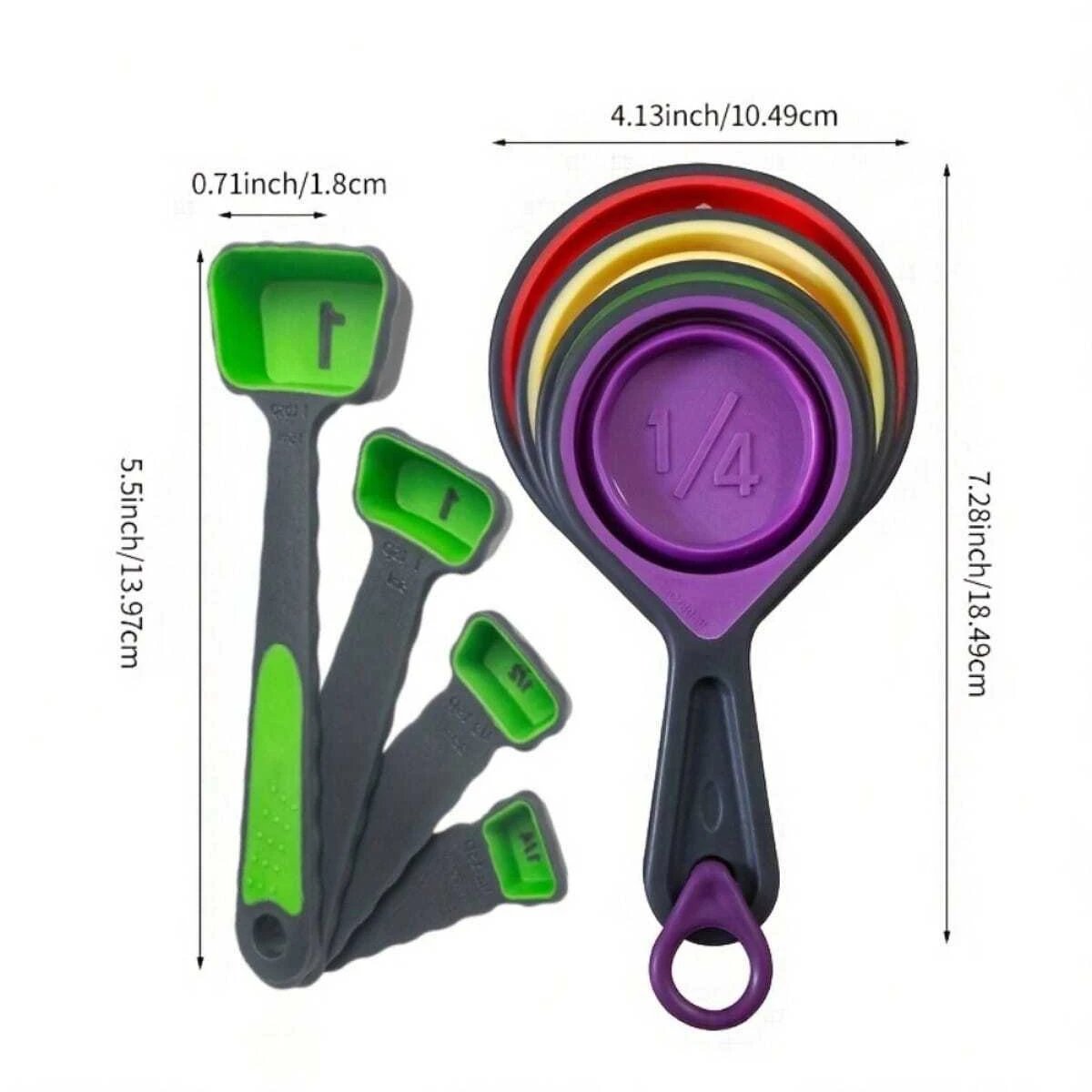 Silicone Measuring Cup Measuring Spoon Collapsible Baking Measuring Tool Set for Coffee Flour Sugar Baking Spoon Kitchen Tools
