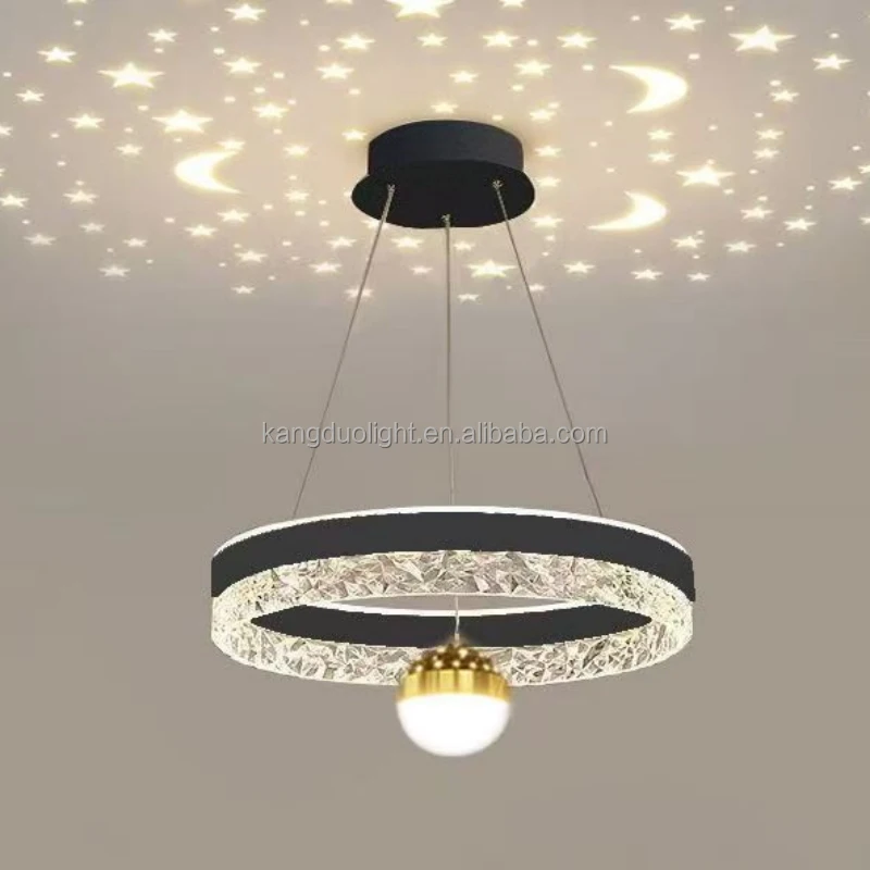 Modern Minimalist Iron Starry Sky Middle Size LED Pendant Light for Living Room with 3-Year Warranty and DIY Option