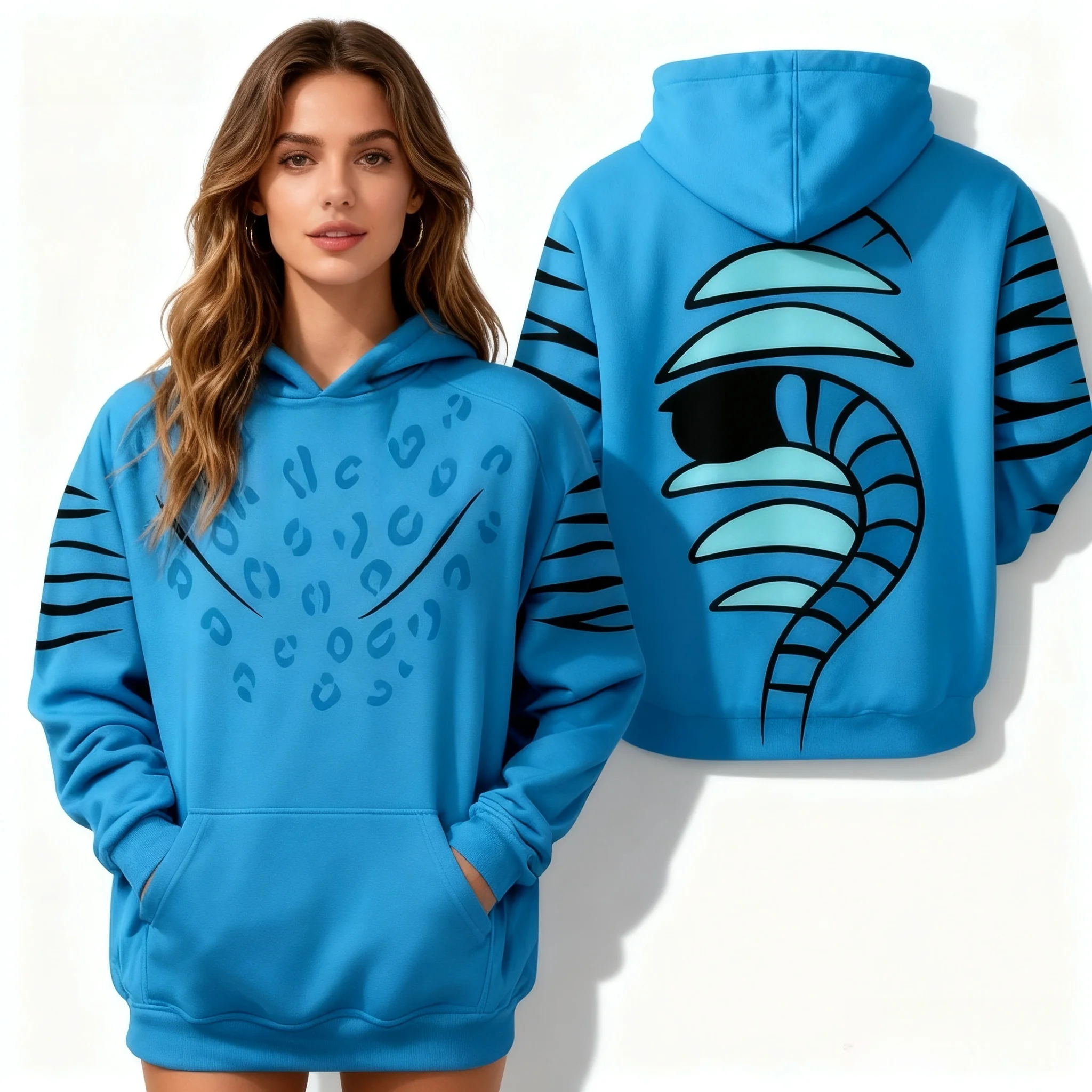 مجموعة هوديي للخريف والشتاء المتفجرة للعب الأدوار فريق صيد النمر الساحرة مجموعة هوديي كبيرة جدًا للشارع الأمريكي الكوري #2