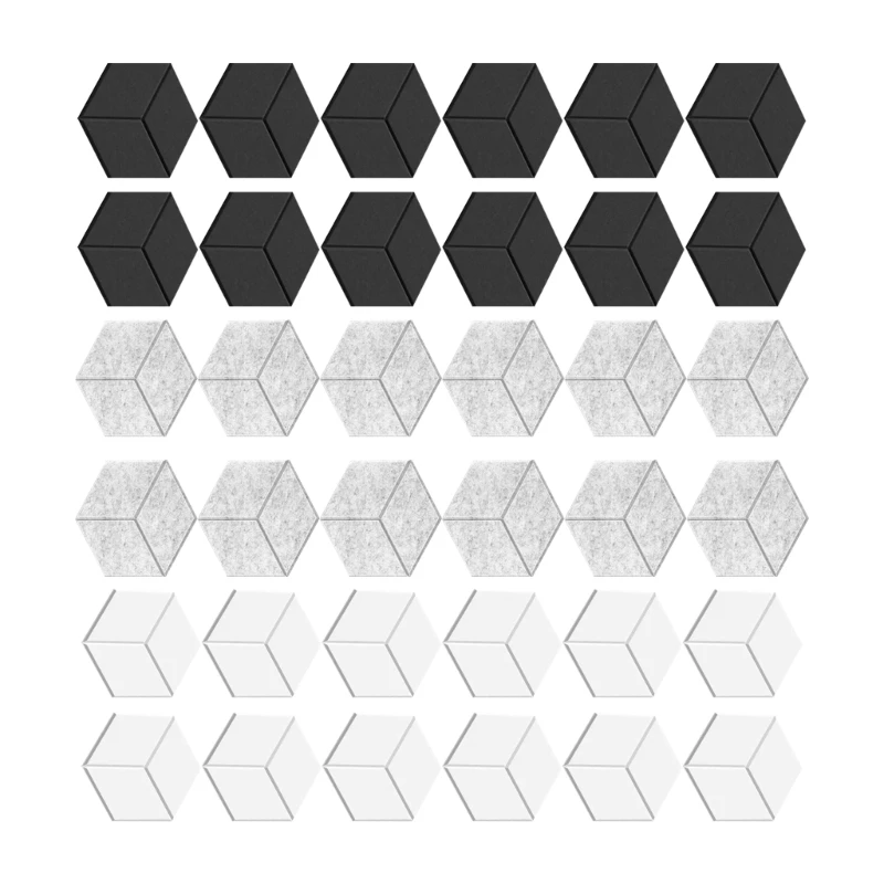 Set of 12 Soundproof Foam Tiles Hexagonal Adhesive Wall Panel Polyester Soundproof Wall Panel Soundproof Foam Dropship