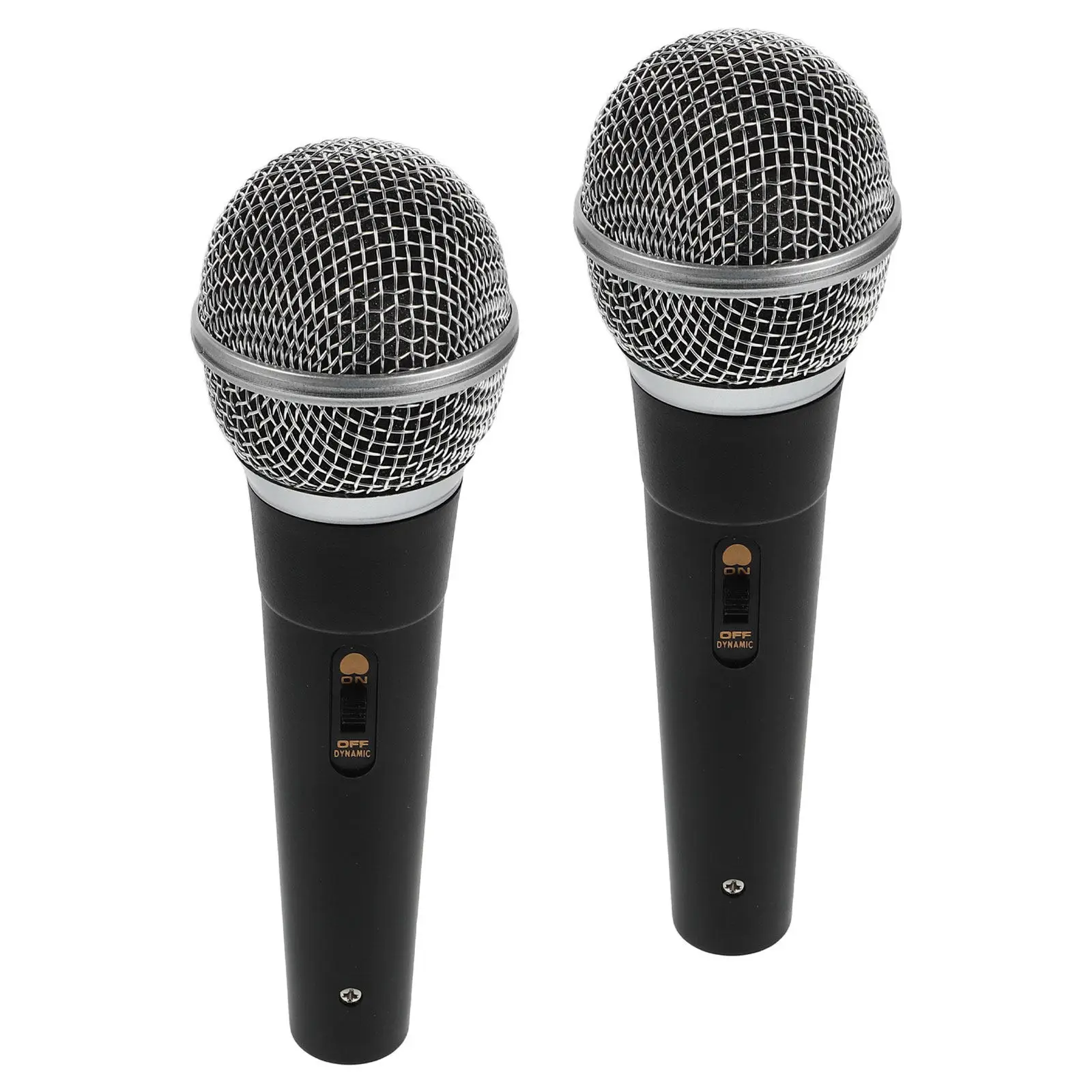 2Pcs Simulation Play Broadcast Microphone Prop Plastic Pretend Mic Kids Karaoke Party Role Playing Plastic Microphone Toy