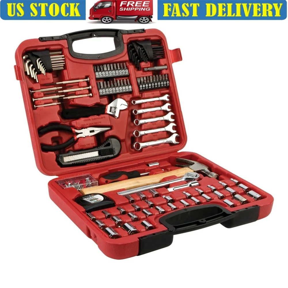 

107 Piece Universal Tool Set Home Auto Repairs Compact Durable Design Versatile Use Professional DIY Projects