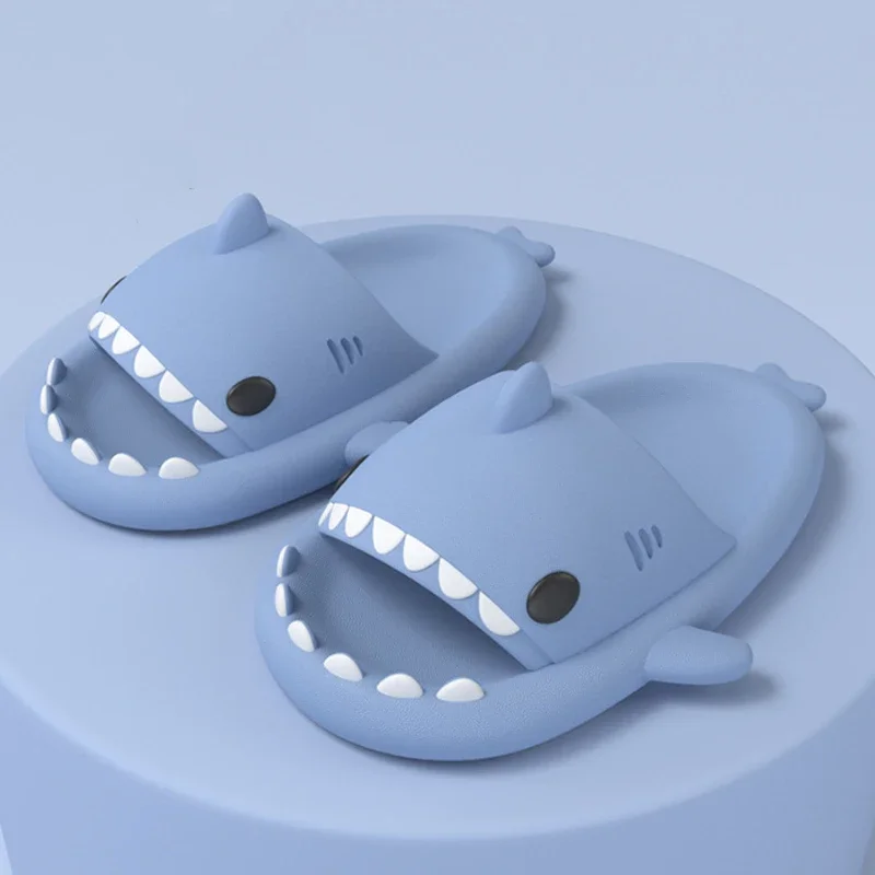 

Pallene 2024 New Kids Shark Slippers Fashion Children Cartoon Slippers Girls Boys Home Non-slip Soft Sandal Outdoor Beach Slides