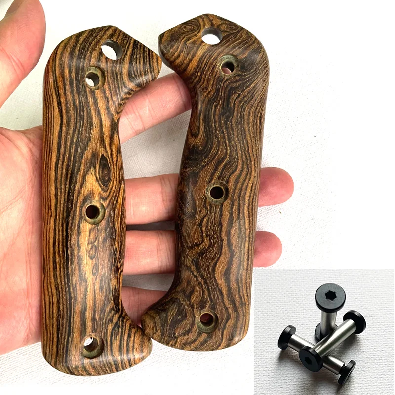 1 Pair Custom Natural Solid Wood Knife Handle Scales WIth Screw Sets for Kabar BK2 BK9 Knives Grip DIY Make Accessories Parts