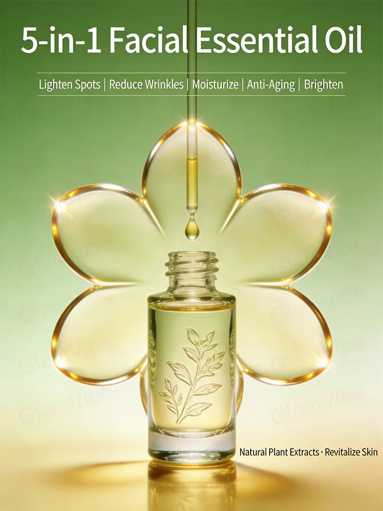 

Новинки 2026 года: эфирное масло для лица 5 в 1, помогающее облегчить и решить различные проблемы с кожей лица.