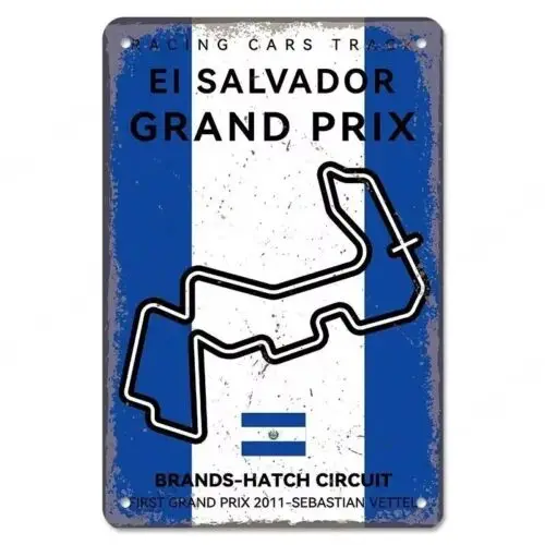 Brands-Hatch El Salvador Grand Prix Tin Metal Sign Wall Art