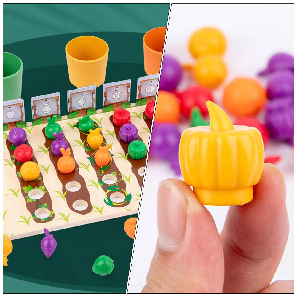 

1Set Wooden Vegetable Fruit Color Recognition Classification Cups Educational Sorting Play for Kids Cognitive Learning