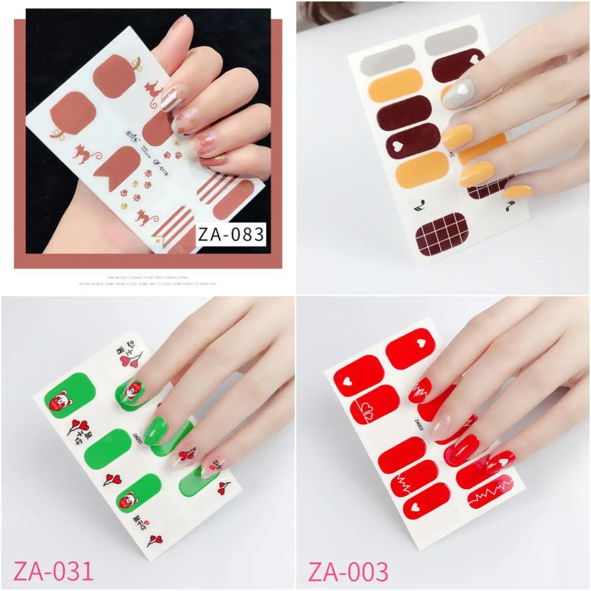 

MEBIS Stickers ZA Hand Nail StickerFull Nail StickerPatch Polish Film Nail StickerTool Lasting Waterproof