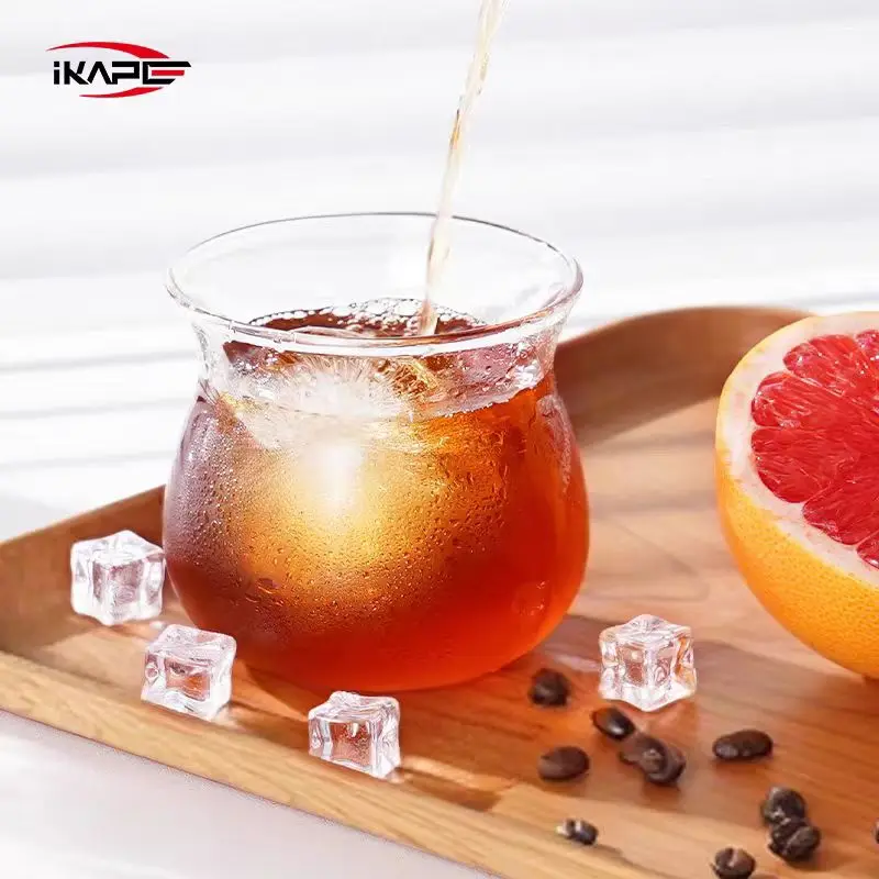 

IKAPE Glass Coffee Mugs, 10.5oz/300ml Clear Coffee Cups perfect for Latte, Cappuccino, Espresso Coffee, Tea and Hot Beverages