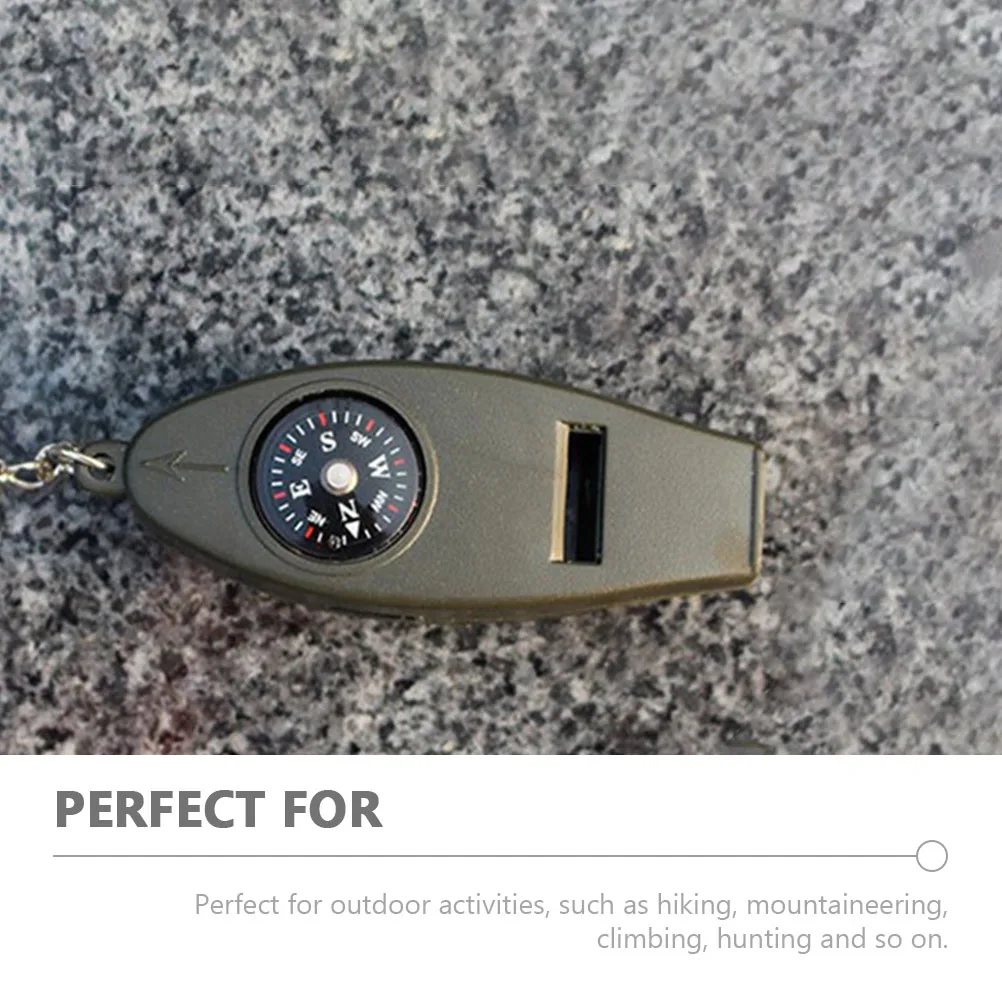 

2 Pcs Compass Multifunctional Emergency Whistle Whistles Survival Thermometer Durable Grey Portable Outdoor