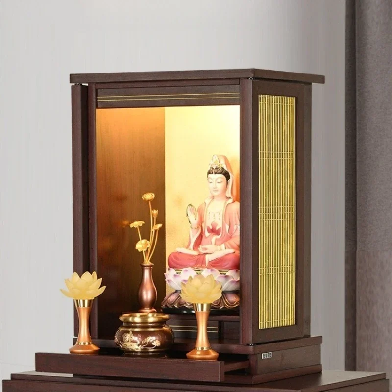 CL  niche with door modern simple household wall hanging to worship Guanyin shrine hanging cabinet