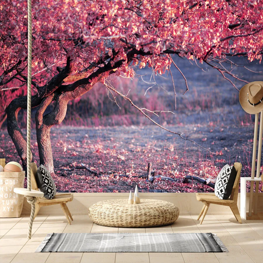 

Custom Peel and Stick Wallpapers Accept for Living Room Tree Mural Cherry Blossoms TV Background Wall Contact Paper Design Decor