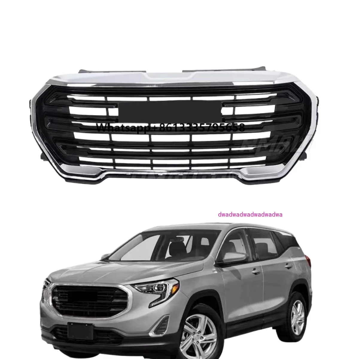 

Car Bumper Grill Decorative Strips Racing Grille Body Kit Front Bumper Grill For GMC Terrain SLE SLT 2022-2023 Exterior Part